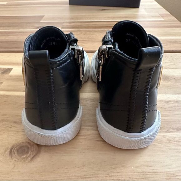 Prada Vitello Soft Black Leather High Top Sneakers Shoes Baby Toddler size 7 - Picture 7 of 7